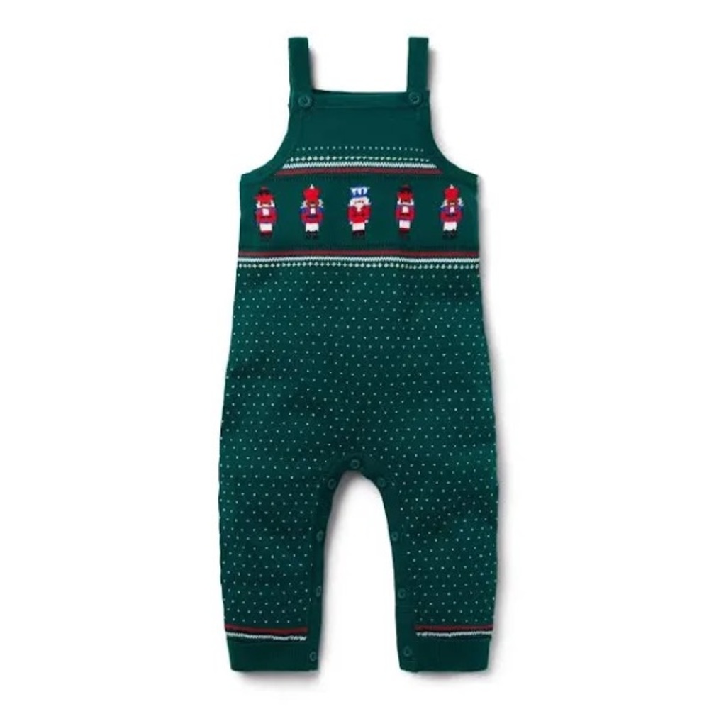 Janie and Jack BABY NUTCRACKER FAIR ISLE SWEATER OVERALL